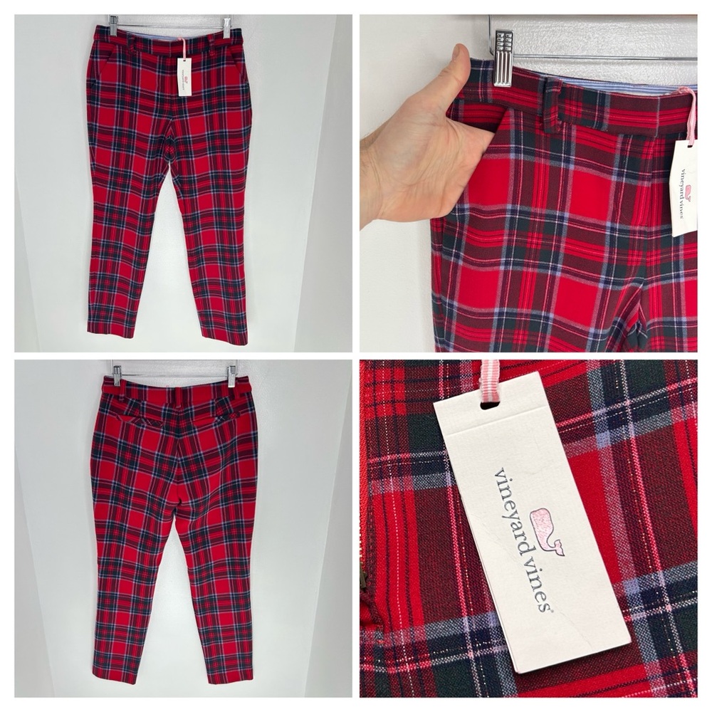 Vineyard‎ Vines NWT Pants Size 2 Nantucket Tartan Cocktail Christmas Plaid 28x28